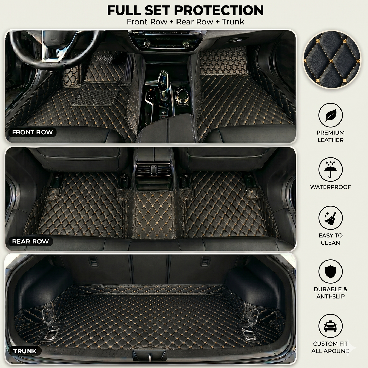 🔥 Best Seller 50% OFF 🔥 Elvie Heavy Duty Universal Fit Car Mats, SUVs, and Trucks